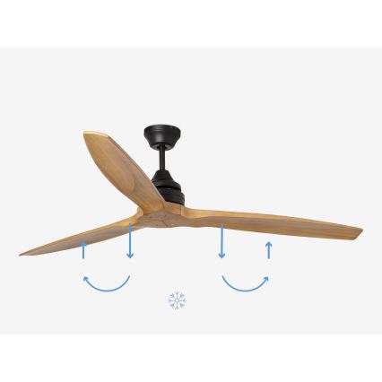FARO 33718DC - Потолочный вентилятор ALO L дерево/черный диаметр 152 см + дистанционное управление