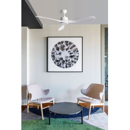 FARO 33750DCWT - Потолочный вентилятор LUZON L белый диаметр 132 см Wi-Fi Tuya + дистанционное управление