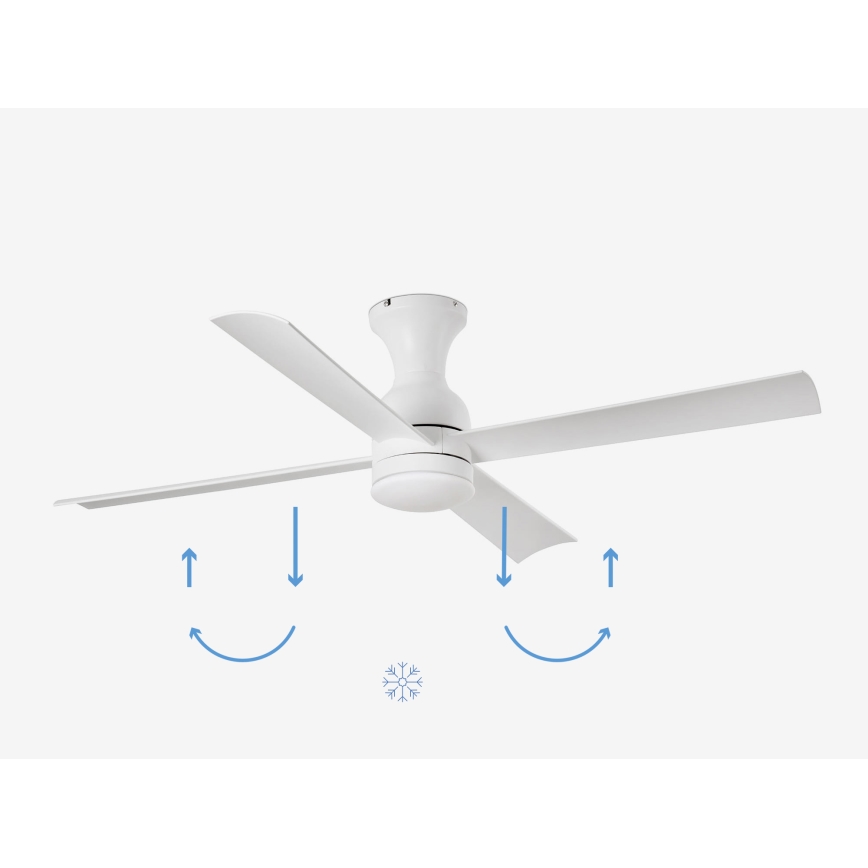 FARO 33756 - Светодиодный потолочный вентилятор FRASER LED/16W/230V белый диаметр 120 см + дистанционное управление