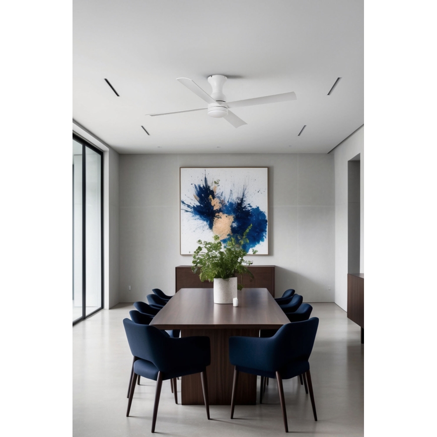 FARO 33756WT - Світлодіодний стельовий вентилятор FRASER XL LED/16W/230V білий діаметр 120 см Wi-Fi Tuya + пульт дистанційного керування