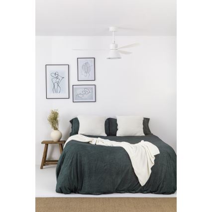 FARO 33760WT-22 - LED-потолочный вентилятор с диммером AMELIA L CONE LED/20 Вт/230 В 2700/3500/5000 К белый, диаметр 132 см Wi-Fi Tuya + пульт дистанционного управления