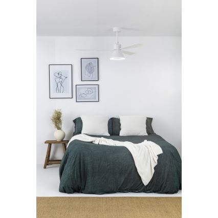 FARO 33760WT-22 - LED димований стельовий вентилятор AMELIA L CONE LED/20W/230V 2700/3500/5000K білий діаметр 132 cm Wi-Fi Tuya + пульт дистанційного керування