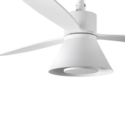 FARO 33760WT-22 - Светодиодный потолочный вентилятор с регулированием яркости AMELIA L CONE LED/20W/230V 2700/3500/5000K белый диаметр 132 см Wi-Fi Tuya + дистанционное управление