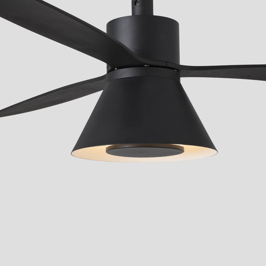 FARO 33761WT-23 - Світлодіодний стельовий вентилятор з регулюванням яскравості AMELIA L CONE LED/20W/230V 2700/3500/5000K чорний діаметр 132 см Wi-Fi Tuya + пульт дистанційного керування
