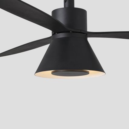 FARO 33761WT-23 - Светодиодный потолочный вентилятор с регулированием яркости AMELIA L CONE LED/20W/230V 2700/3500/5000K черный диаметр 132 см Wi-Fi Tuya + дистанционное управление