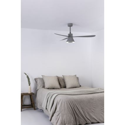 FARO 33762WT-24 - LED Регулируемый потолочный вентилятор AMELIA L CONE LED/20W/230V 2700/3500/5000K серый pr. 132 см Wi-Fi Tuya + пульт дистанционного управления