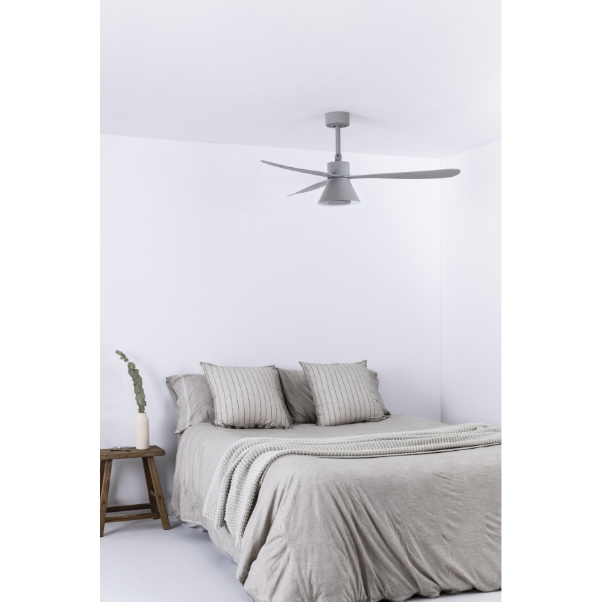 FARO 33762WT-24 - Светодиодный потолочный вентилятор с регулированием яркости AMELIA L CONE LED/20W/230V 2700/3500/5000K серый диаметр 132 см Wi-Fi Tuya + дистанционное управление