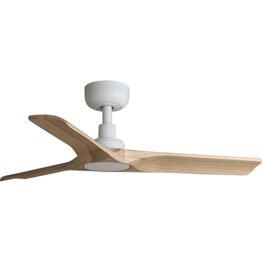 FARO 33805WT - Стельовий вентилятор HEYWOOD S дерево/білий діаметр 90 см Wi-Fi Tuya + пульт дистанційного керування
