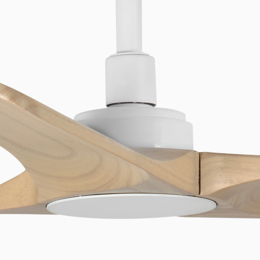 FARO 33805WT - Стельовий вентилятор HEYWOOD S дерево/білий діаметр 90 см Wi-Fi Tuya + пульт дистанційного керування