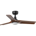FARO 33806WT-1TW - Светодиодный потолочный вентилятор с регулированием яркости HEYWOOD S LED/10W/230V 2700/4000/6000K дерево/черный диаметр 90 см Wi-Fi Tuya + дистанционное управление