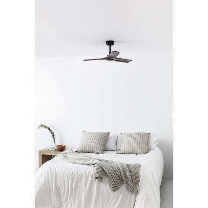 FARO 33806WT - Стельовий вентилятор HEYWOOD S дерево/чорний діаметр 90 см Wi-Fi Tuya + пульт дистанційного керування