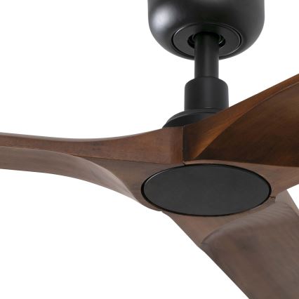 FARO 33809WT - Стельовий вентилятор HEYWOOD L дерево/чорний діаметр 132 см Wi-Fi Tuya + пульт дистанційного керування
