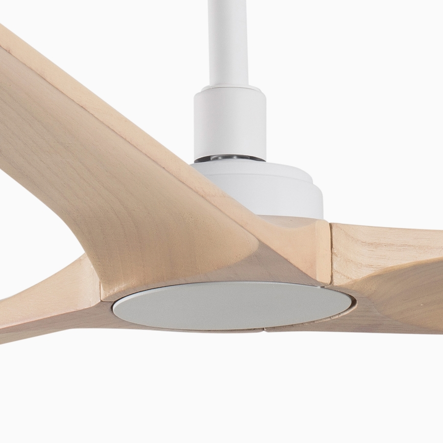 FARO 33810WT - Потолочный вентилятор HEYWOOD L дерево/белый диаметр 132 см Wi-Fi Tuya + дистанционное управление