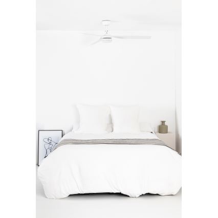 FARO 33814WT1S - Диммируемый потолочный вентилятор PUNT M LED/18 Вт/230 В 2700/3000/4000 К, диаметр 132 см, белый, Wi‑Fi Tuya + пульт дистанционного управления