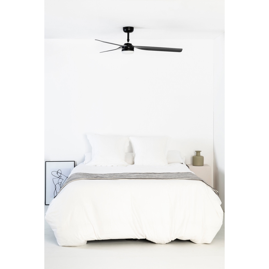 FARO 33815WT-21 - LED затемнюваний стельовий вентилятор PUNT M LED/18W/230V 2700/3000/4000K чорний діам. 132 см Wi-Fi Tuya + пульт дистанційного керування