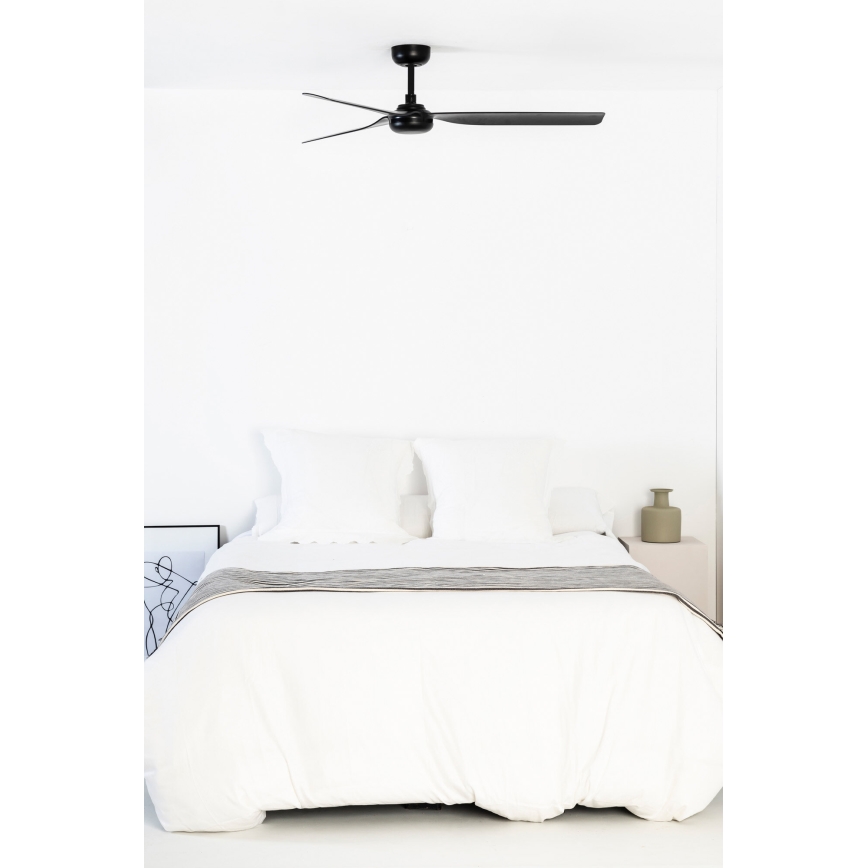 FARO 33815WT - Стельовий вентилятор PUNT M чорний діаметр 132 см Wi-Fi Tuya + пульт дистанційного керування