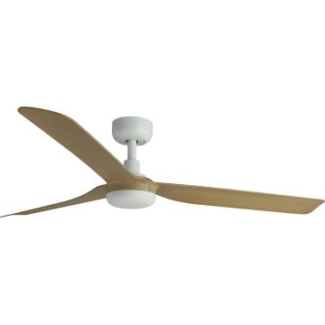 FARO 33816WT - Стельовий вентилятор PUNT M коричневий/білий діаметр 132 см Wi-Fi Tuya + пульт дистанційного керування