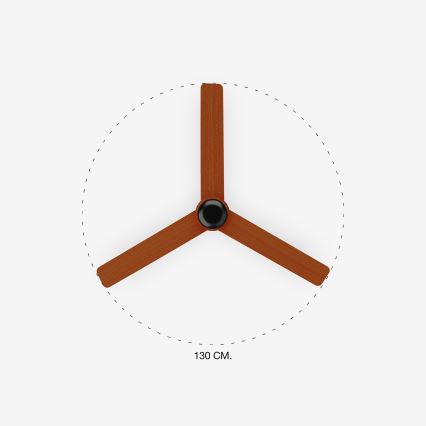 FARO 33817 - Стельовий вентилятор PUNT коричневий/чорний діаметр 130 см + пульт дистанційного керування
