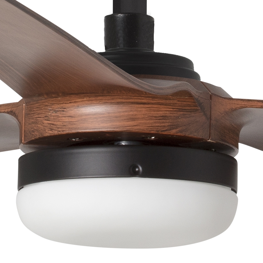 FARO 33817WT-21 - Светодиодный потолочный вентилятор с регулированием яркости PUNT M LED/18W/230V коричневый/черный диаметр 132 см Wi-Fi Tuya + дистанционное управление