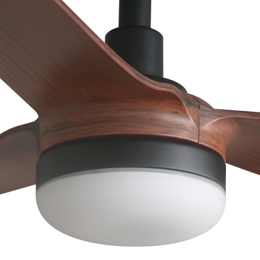 FARO 33817WT1S - LED із регульованою яскравістю стельовий вентилятор PUNT M LED/18W/230V 2700/3000/4000K діаметр 132 см коричневий/чорний Wi-Fi Tuya + пульт дистанційного керування