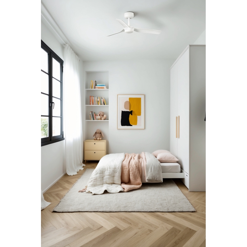 FARO 33820 - Потолочный вентилятор MINI PUNT S белый диаметр 90 см + дистанционное управление