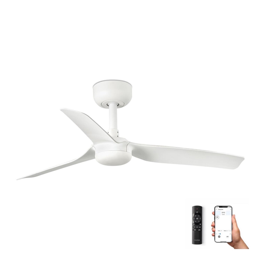 FARO 33820WP - Стельовий вентилятор MINI PUNT S білий діаметр 90 см SMART + дистанційне керування
