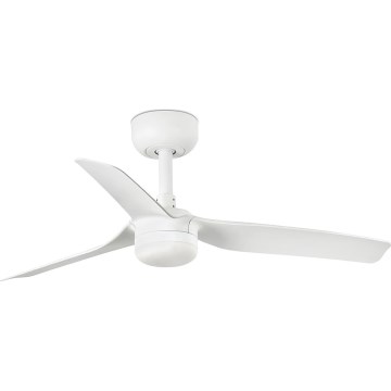 FARO 33820WT-1TW - LED Стельовий вентилятор з регулюванням яскравості MINI PUNT S LED/10W/230V 2700/4000/6000K білий діаметр 90 см Wi-Fi Tuya + пульт дистанційного керування