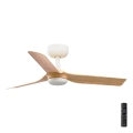 FARO 33821 - Стельовий вентилятор MINI PUNT S коричневий/білий діаметр 90 см + пульт дистанційного керування