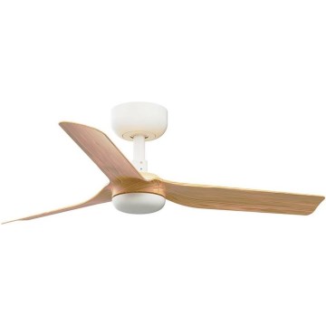 FARO 33821WT - Стельовий вентилятор MINI PUNT S коричневий/білий діаметр 90 см Wi-Fi Tuya + пульт дистанційного керування