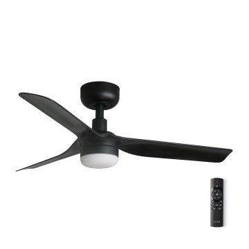 FARO 33822-1TW - Диммируемый потолочный вентилятор MINI PUNT S с LED 10 Вт, 2700/3000/4000K, черный, диаметр 90 см + пульт ДУ