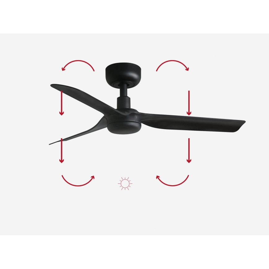 FARO 33822 - Потолочный вентилятор MINI PUNT S черный диаметр 90 см + дистанционное управление