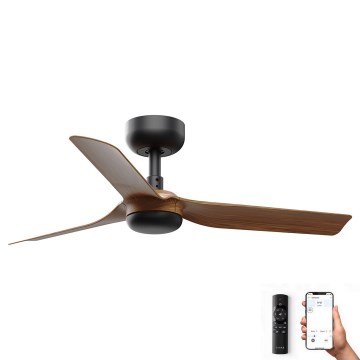 FARO 33823WP - Потолочный вентилятор MINI PUNT S коричневый/черный диаметр 90 см SMART + дистанционное управление