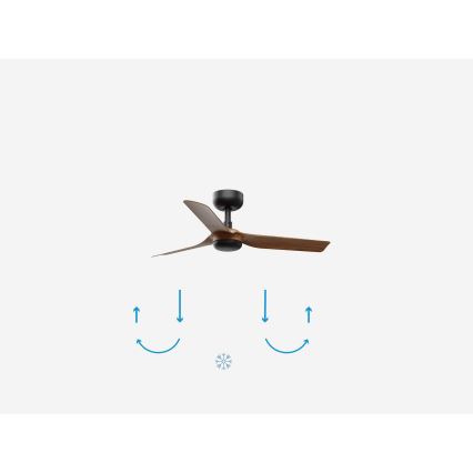 FARO 33823WP - Потолочный вентилятор MINI PUNT S коричневый/черный диаметр 90 см SMART + дистанционное управление