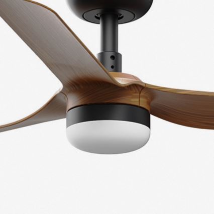 FARO 33823WT-1TW - Світлодіодний стельовий вентилятор з регулюванням яскравості MINI PUNT S LED/10W/230V 2700/4000/6000K коричневий/чорний діаметр 90 см Wi-Fi Tuya + пульт дистанційного керування