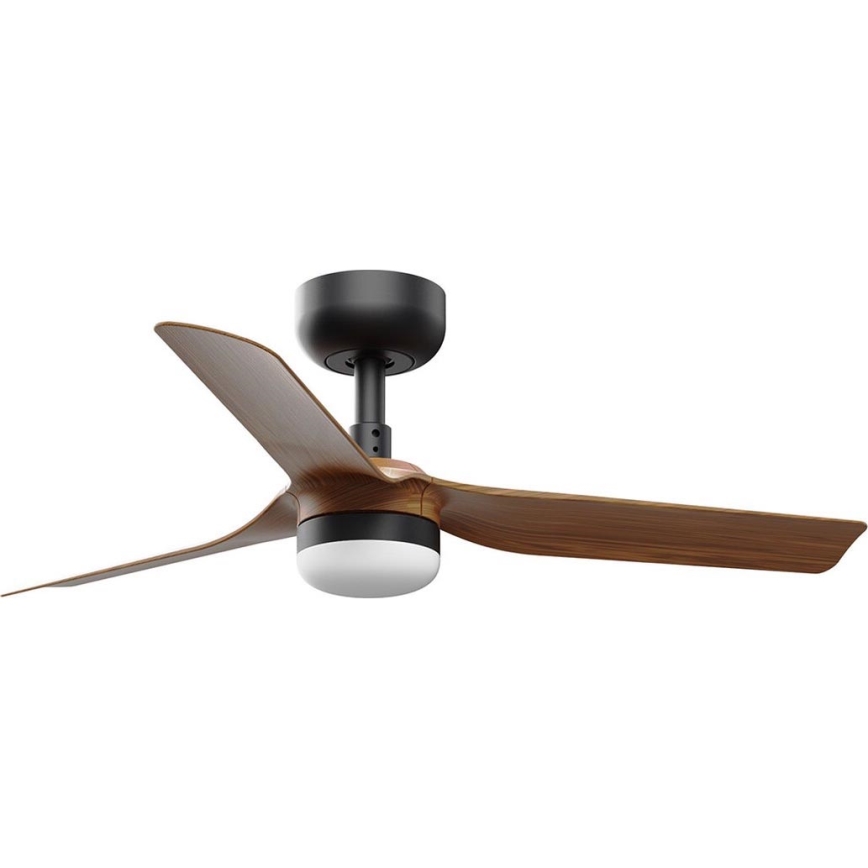 FARO 33823WT-1TW - Светодиодный потолочный вентилятор с регулированием яркости MINI PUNT S LED/10W/230V 2700/4000/6000K коричневый/черный диаметр 90 см Wi-Fi Tuya + дистанционное управление