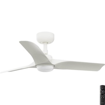 FARO 33824-1TW - LED стельовий вентилятор HEY S із регулюванням яскравості LED/10W/230V 2700/3000/4000K, білий, діаметр 90 см + пульт дистанційного керування