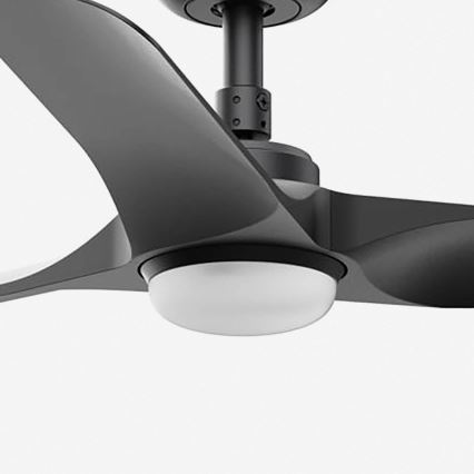FARO 33825-1TW - LED Стельовий вентилятор з регулюванням яскравості HEY S LED/10W/230V 2700/4000/6000K чорний діаметр 90 см + пульт дистанційного керування