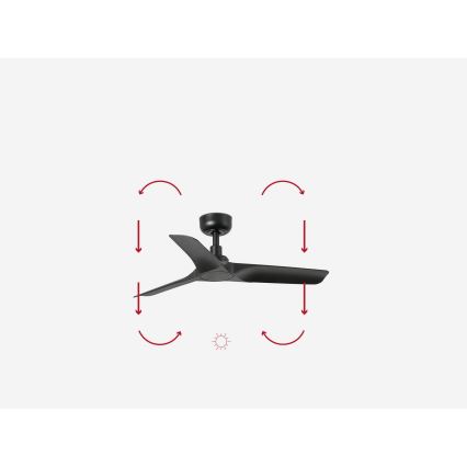 FARO 33825WP - Потолочный вентилятор HEY S черный диаметр 90 см SMART + дистанционное управление