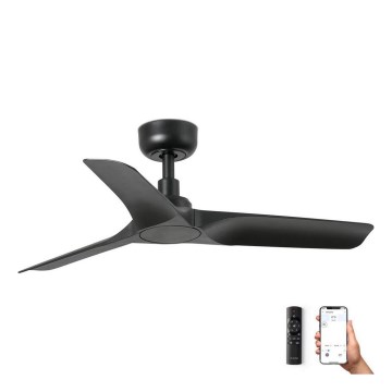 FARO 33825WP - Стельовий вентилятор HEY S чорний діаметр 90 см SMART + пульт дистанційного керування