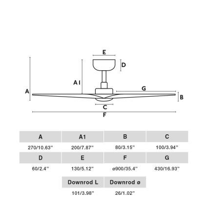 FARO 33825WT-1TW - LED Стельовий вентилятор з регулюванням яскравості HEY S LED/10W/230V 2700/4000/6000K чорний діаметр 90 см Wi-Fi Tuya + пульт дистанційного керування