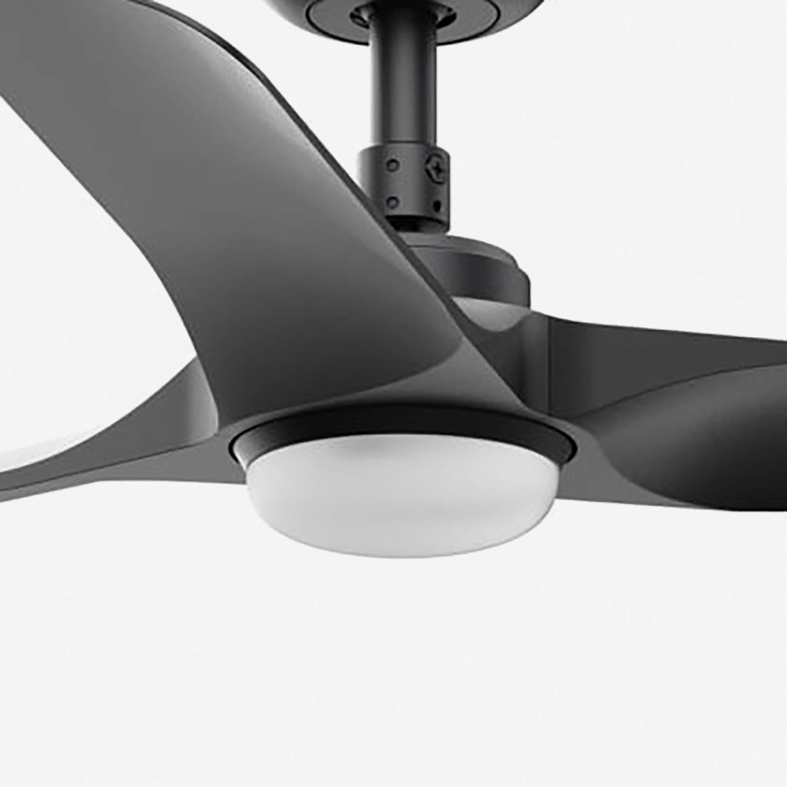 FARO 33825WT-1TW - LED Стельовий вентилятор з регулюванням яскравості HEY S LED/10W/230V 2700/4000/6000K чорний діаметр 90 см Wi-Fi Tuya + пульт дистанційного керування