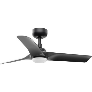 FARO 33825WT-1TW - Светодиодный потолочный вентилятор с регулированием яркости HEY S LED/10W/230V 2700/4000/6000K черный диаметр 90 см Wi-Fi Tuya + дистанционное управление