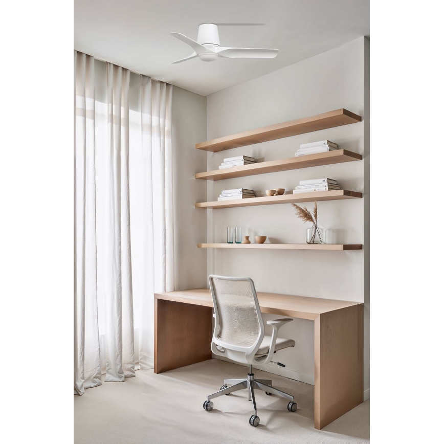 FARO 33826-1TW - Светодиодный потолочный вентилятор с регулированием яркости HEY TUB S LED/10W/230V 2700/4000/6000K белый диаметр 90 см + дистанционное управление