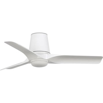 FARO 33826WT-1TW - LED стельовий вентилятор HEY TUB S з можливістю затемнення, LED-модуль 10W/230V, 2700/3000/4000K, білий, діам. 90 cm, Wi-Fi Tuya + пульт дистанційного керування