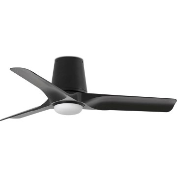 FARO 33827WT-1TW - Светодиодный потолочный вентилятор с регулированием яркости HEY TUB S LED/10W/230V 2700/4000/6000K черный диаметр 90 см Wi-Fi Tuya + дистанционное управление