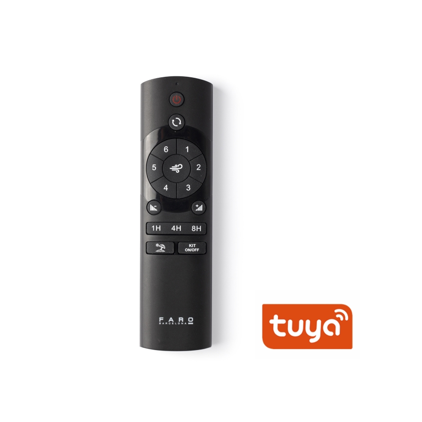 FARO 33828WT1S - LED стельовий вентилятор з регулюванням яскравості PUNT TUB M LED/18 Вт/230 В 2700/3000/4000К Ø 132 см білий Wi-Fi Tuya + пульт дистанційного керування