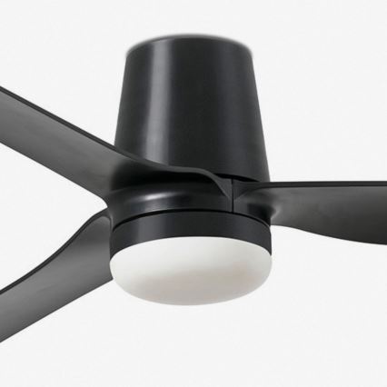 FARO 33830-1TW - Светодиодный потолочный вентилятор с регулированием яркости PUNT TUB M LED/18W/230V 3000/4200/6500K диаметр 130 см черный + дистанционное управление