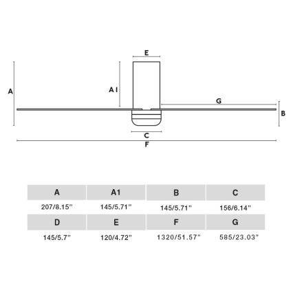 FARO 33830WT-1TW - Светодиодный потолочный вентилятор с регулированием яркости PUNT TUB M LED/18W/230V 3000/4200/6500K черный диаметр 132 см Wi-Fi Tuya + дистанционное управление
