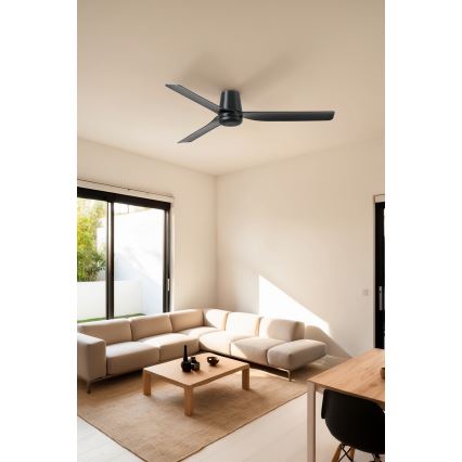 FARO 33830WT - Стельовий вентилятор PUNT TUB M чорний діаметр 132 см Wi-Fi Tuya + пульт дистанційного керування