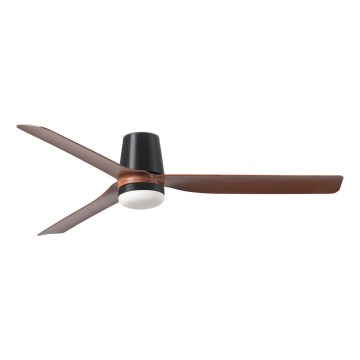 FARO 33831-1TW - Светодиодный потолочный вентилятор с регулированием яркости PUNT TUB M LED/18W/230V 3000/4200/6500K диаметр 130 см коричневый/черный + дистанционное управление